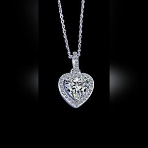 925 Fine Italian Sterling Silver Elevated Heart Pendant Necklace 18"